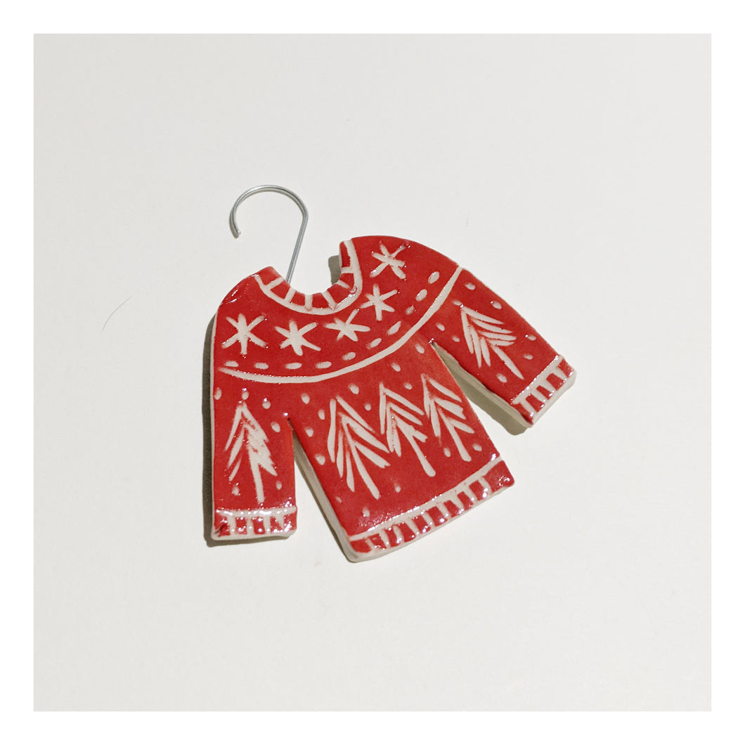 Red Sweater Ornament - Tree